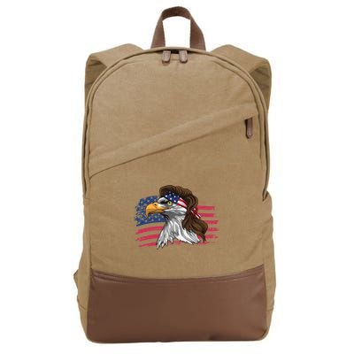 Patriotic Bald Eagle Mullet Usa American Flag 4th Of July Great Gift Cotton Canvas Backpack