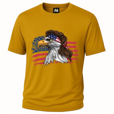 Patriotic Bald Eagle Mullet Usa American Flag 4th Of July Great Gift Cooling Performance Crew T-Shirt