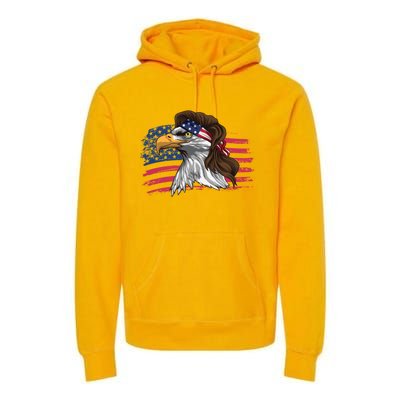 Patriotic Bald Eagle Mullet Usa American Flag 4th Of July Great Gift Premium Hoodie