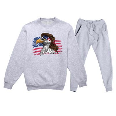 Patriotic Bald Eagle Mullet Usa American Flag 4th Of July Great Gift Premium Crewneck Sweatsuit Set