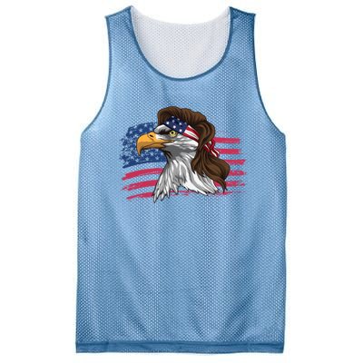 Patriotic Bald Eagle Mullet Usa American Flag 4th Of July Great Gift Mesh Reversible Basketball Jersey Tank