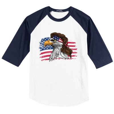 Patriotic Bald Eagle Mullet Usa American Flag 4th Of July Great Gift Baseball Sleeve Shirt