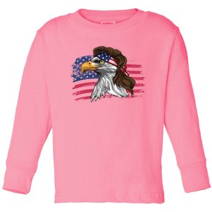 Patriotic Bald Eagle Mullet Usa American Flag 4th Of July Great Gift Toddler Long Sleeve Shirt