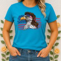 Patriotic Bald Eagle Mullet Usa American Flag 4th Of July Great Gift Womens T-Shirt