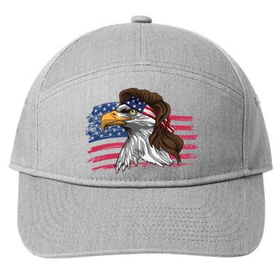 Patriotic Bald Eagle Mullet Usa American Flag 4th Of July Great Gift 7-Panel Snapback Hat