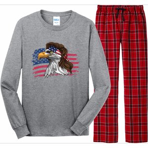 Patriotic Bald Eagle Mullet Usa American Flag 4th Of July Great Gift Long Sleeve Pajama Set