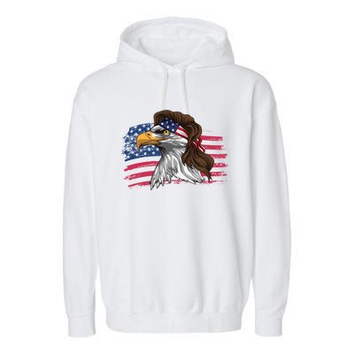 Patriotic Bald Eagle Mullet Usa American Flag 4th Of July Great Gift Garment-Dyed Fleece Hoodie