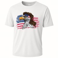 Patriotic Bald Eagle Mullet Usa American Flag 4th Of July Great Gift Cooling Performance Crew T-Shirt