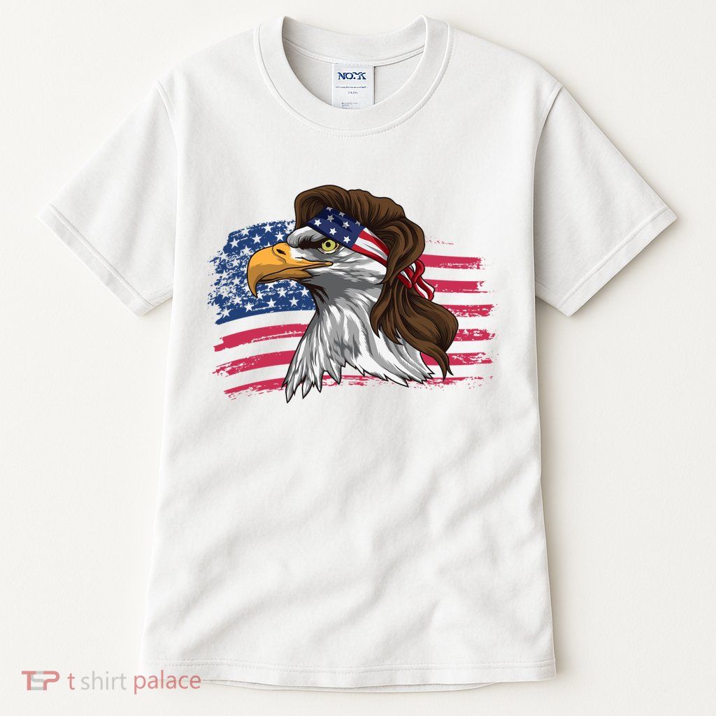 Patriotic Bald Eagle Mullet Usa American Flag 4th Of July Great Gift Tall T-Shirt