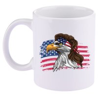 Patriotic Bald Eagle Mullet Usa American Flag 4th Of July Great Gift 11oz C Handle Ceramic Mug