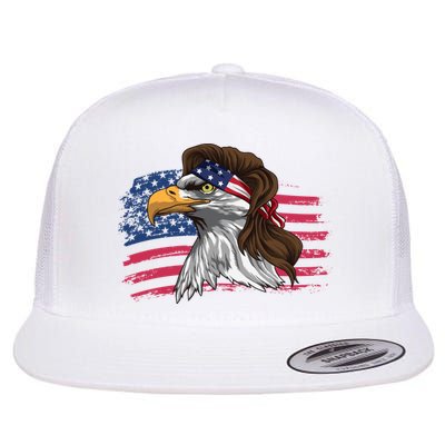 Patriotic Bald Eagle Mullet Usa American Flag 4th Of July Great Gift Flatbill Hat