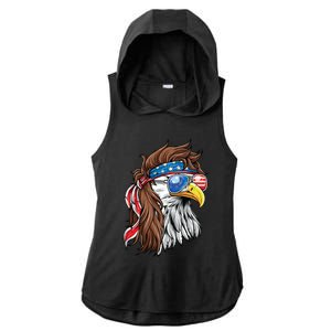 Patriotic Bald Eagle Mullet Usa American Flag 4th Of July Meaningful Gift Ladies PosiCharge Tri-Blend Wicking Draft Hoodie Tank