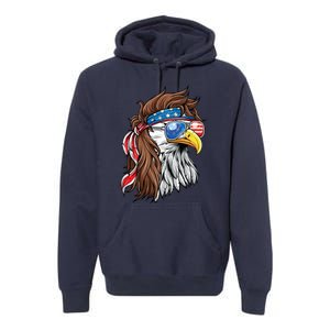 Patriotic Bald Eagle Mullet Usa American Flag 4th Of July Meaningful Gift Premium Hoodie