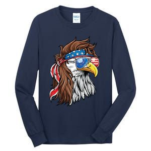 Patriotic Bald Eagle Mullet Usa American Flag 4th Of July Meaningful Gift Tall Long Sleeve T-Shirt