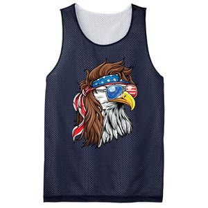 Patriotic Bald Eagle Mullet Usa American Flag 4th Of July Meaningful Gift Mesh Reversible Basketball Jersey Tank