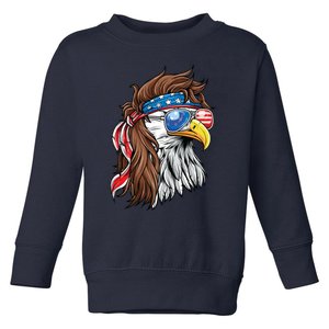 Patriotic Bald Eagle Mullet Usa American Flag 4th Of July Meaningful Gift Toddler Sweatshirt