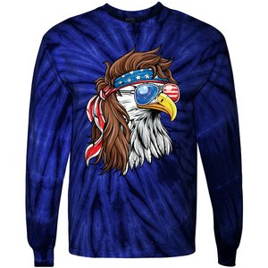 Patriotic Bald Eagle Mullet Usa American Flag 4th Of July Meaningful Gift Tie-Dye Long Sleeve Shirt