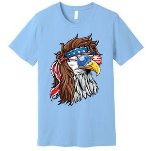 Patriotic Bald Eagle Mullet Usa American Flag 4th Of July Meaningful Gift Premium T-Shirt