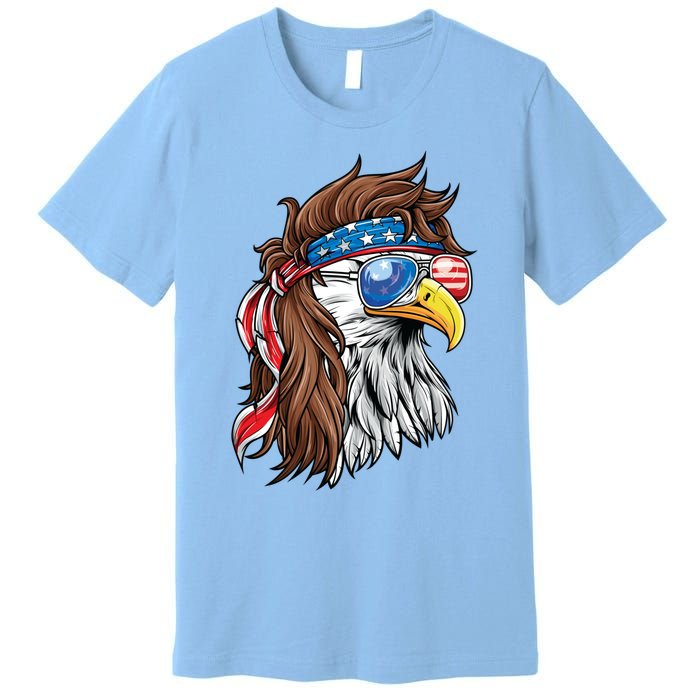 Patriotic Bald Eagle Mullet Usa American Flag 4th Of July Meaningful Gift Premium T-Shirt