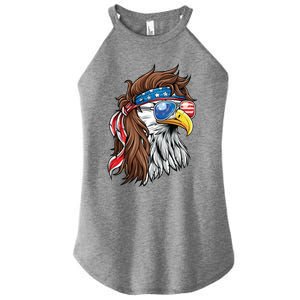 Patriotic Bald Eagle Mullet Usa American Flag 4th Of July Meaningful Gift Women's Perfect Tri Rocker Tank