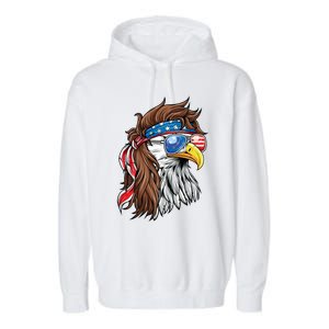 Patriotic Bald Eagle Mullet Usa American Flag 4th Of July Meaningful Gift Garment-Dyed Fleece Hoodie