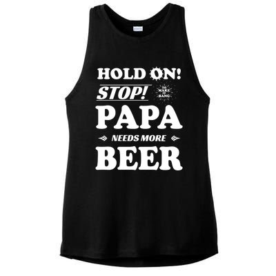 Papa Beer Er Gift Dads Funny Fathers Day Gift Ladies PosiCharge Tri-Blend Wicking Tank