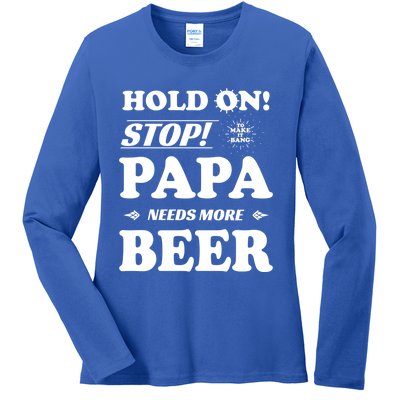 Papa Beer Er Gift Dads Funny Fathers Day Gift Ladies Long Sleeve Shirt