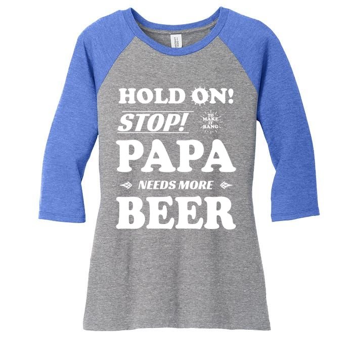 Papa Beer Er Gift Dads Funny Fathers Day Gift Women's Tri-Blend 3/4-Sleeve Raglan Shirt