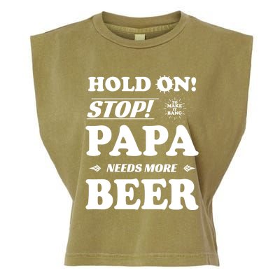 Papa Beer Er Gift Dads Funny Fathers Day Gift Garment-Dyed Women's Muscle Tee