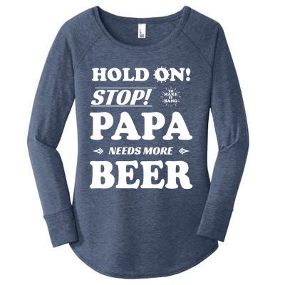 Papa Beer Er Gift Dads Funny Fathers Day Gift Women's Perfect Tri Tunic Long Sleeve Shirt