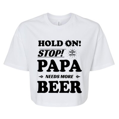 Papa Beer Er Gift Dads Funny Fathers Day Gift Bella+Canvas Jersey Crop Tee