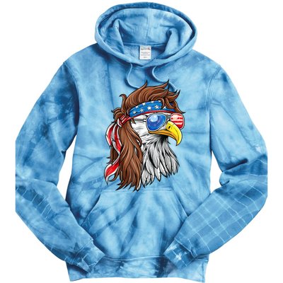 Patriotic Bald Eagle Mullet Usa American Flag 4th Of July Gift Tie Dye Hoodie