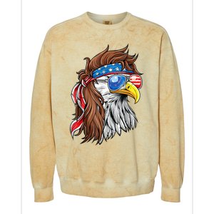 Patriotic Bald Eagle Mullet Usa American Flag 4th Of July Gift Colorblast Crewneck Sweatshirt