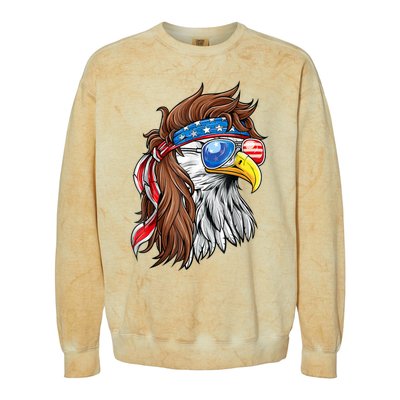 Patriotic Bald Eagle Mullet Usa American Flag 4th Of July Gift Colorblast Crewneck Sweatshirt