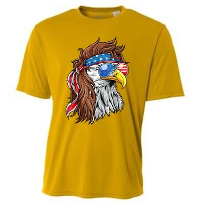 Patriotic Bald Eagle Mullet Usa American Flag 4th Of July Gift Cooling Performance Crew T-Shirt