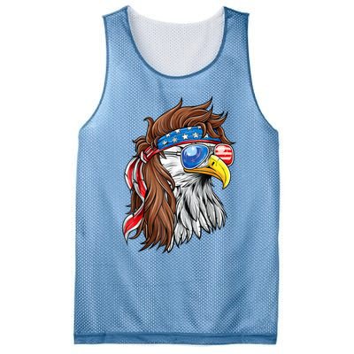 Patriotic Bald Eagle Mullet Usa American Flag 4th Of July Gift Mesh Reversible Basketball Jersey Tank