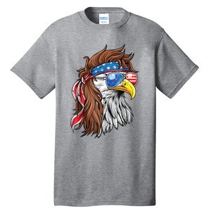 Patriotic Bald Eagle Mullet Usa American Flag 4th Of July Gift Tall T-Shirt