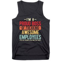 Proud Boss Employee Appreciation Retro Design For Funny Boss Tank Top