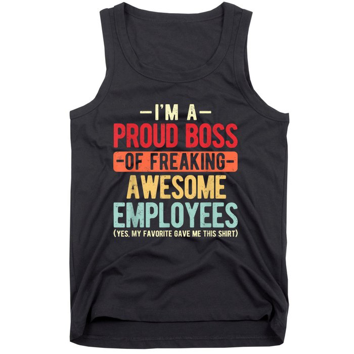 Proud Boss Employee Appreciation Retro Design For Funny Boss Tank Top