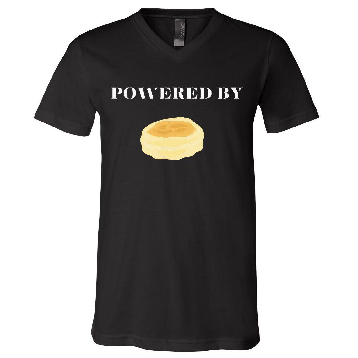 Powered By English Muffins V-Neck T-Shirt