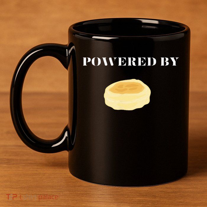Powered By English Muffins 11oz C Handle Ceramic Mug