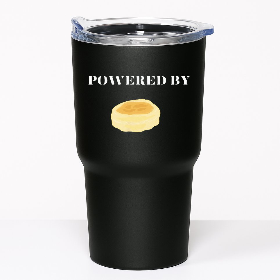 Powered By English Muffins Tumbler
