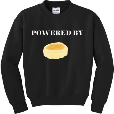 Powered By English Muffins Kids Sweatshirt