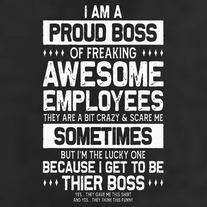 Proud Boss Employee Appreciation Office Men Funny Boss 7 Panel Mesh Trucker Snapback Hat