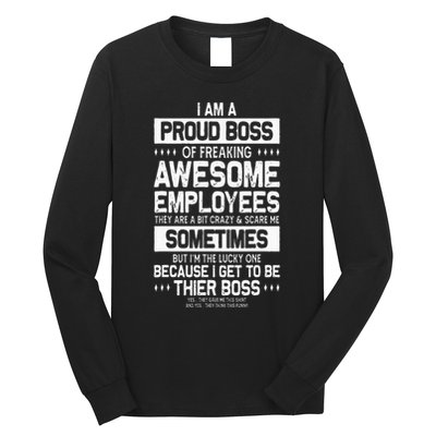 Proud Boss Employee Appreciation Office Men Funny Boss Long Sleeve Shirt