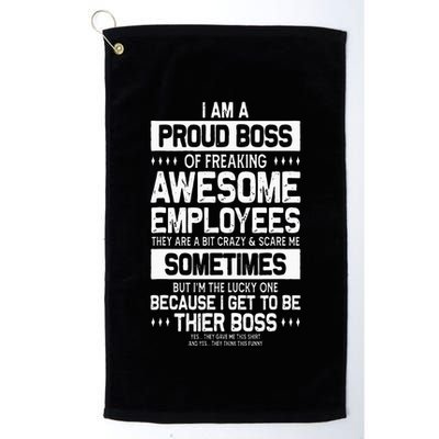 Proud Boss Employee Appreciation Office Men Funny Boss Golf Towel
