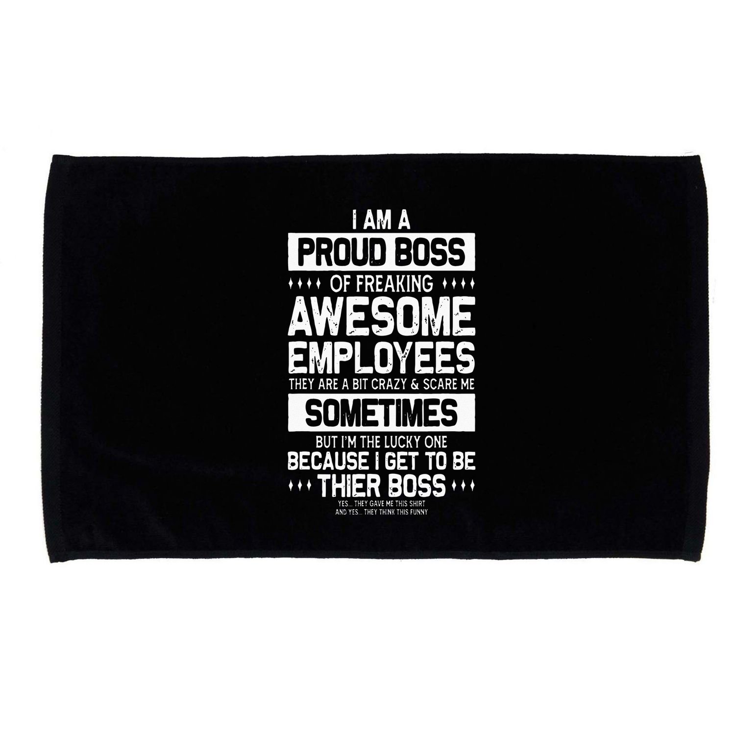 Proud Boss Employee Appreciation Office Men Funny Boss Microfiber Hand Towel