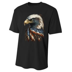 Patriotic Bald Eagle 4th Of July USA American Flag Performance Sprint T-Shirt