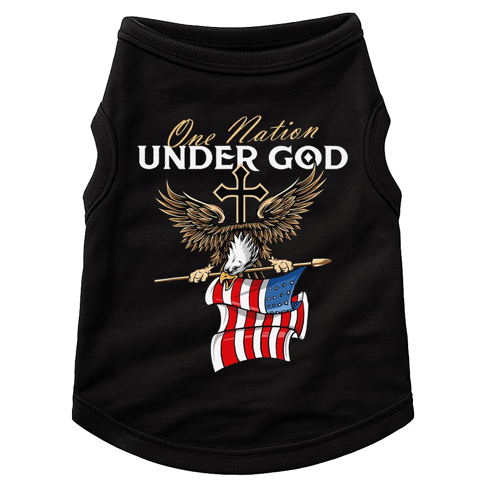 Patriotic Bald Eagle USA American Flag 4th of July Fourth Doggie Tank