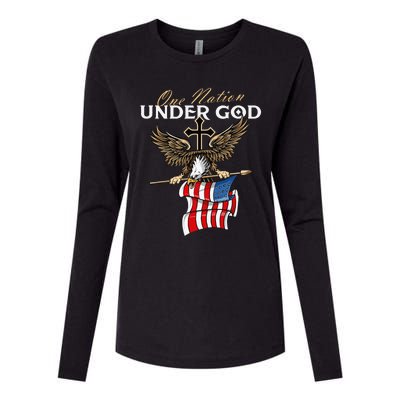 Patriotic Bald Eagle USA American Flag 4th of July Fourth Womens Cotton Relaxed Long Sleeve T-Shirt